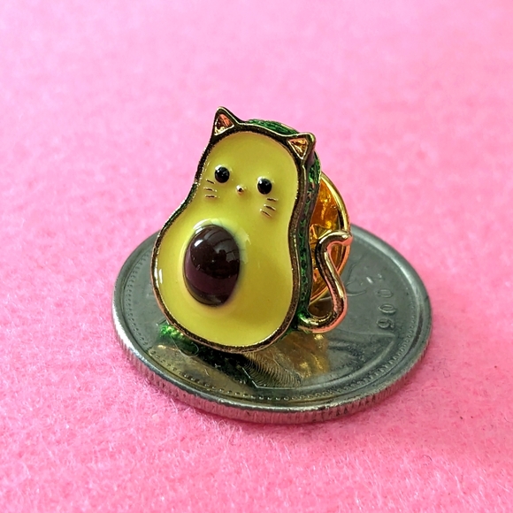 AvoCato; Cute Little Avocado Cat Pin 🥑😸 - Picture 2 of 3